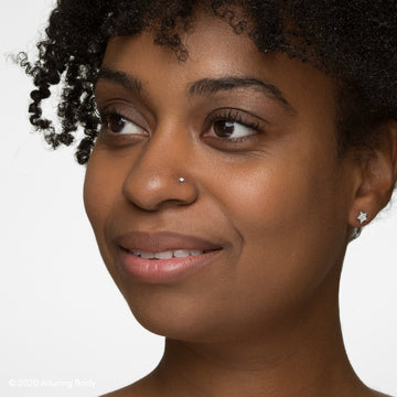 Bezel Diamond Nose Ring
