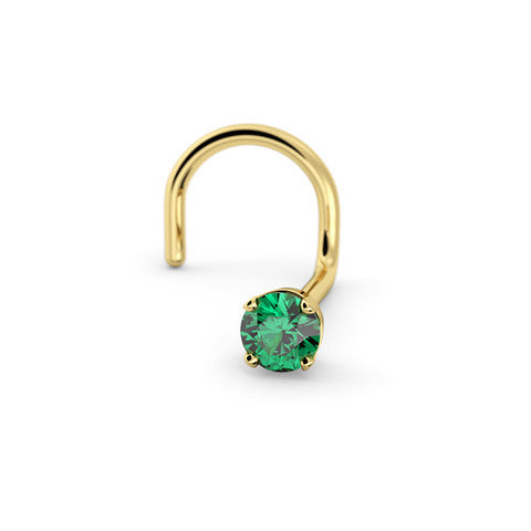 Emerald Heart Tiny Nose Stud - The Ethnic Jewels