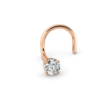 14k Rose Gold Left Screw