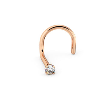 14k Rose Gold Left Screw